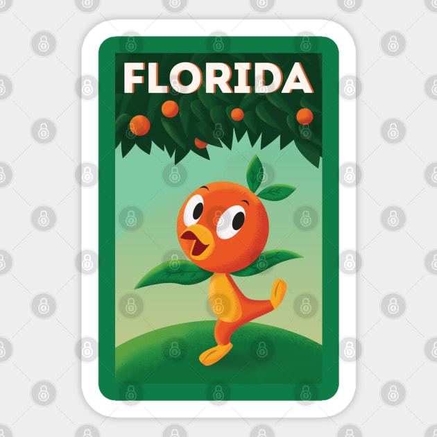 Florida Orange Bird - Orange Tree Sticker by The Dept. Of Citrus